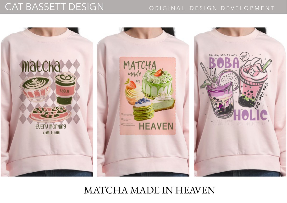 Kidswear portfolio page: Matcha Made in Heaven