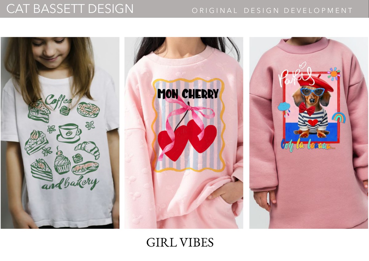 Kidswear portfolio page: Girl Vibes