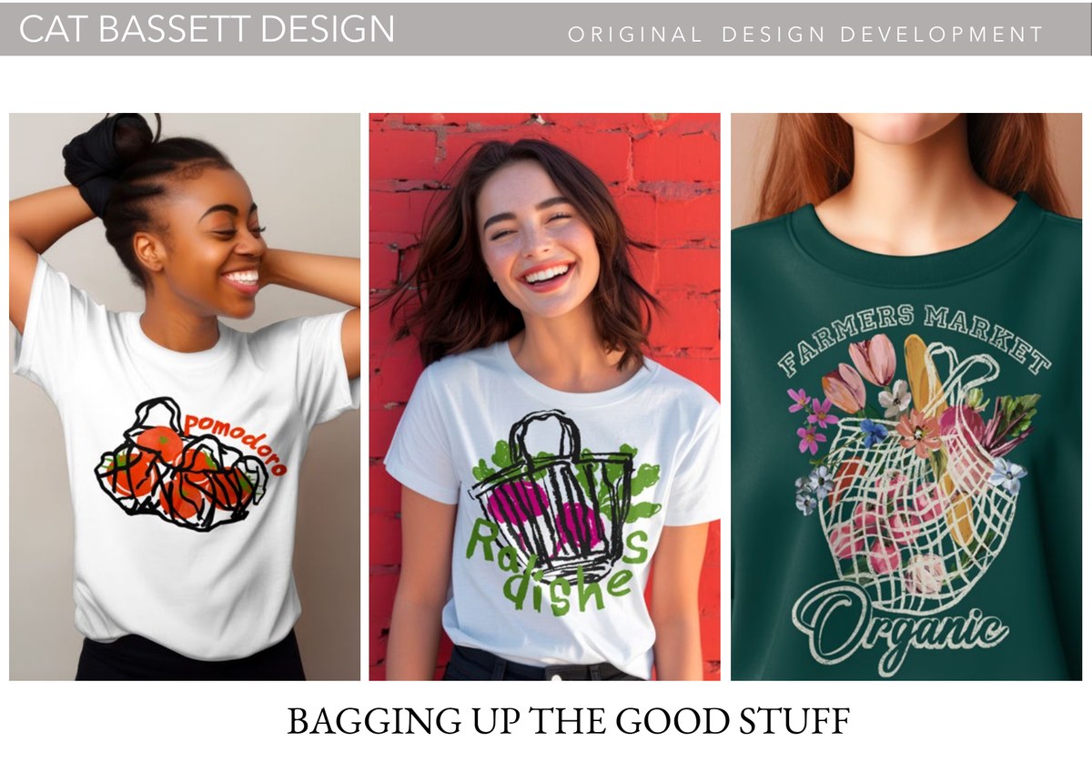 Kidswear portfolio page: Bagging Up the Good Stuff
