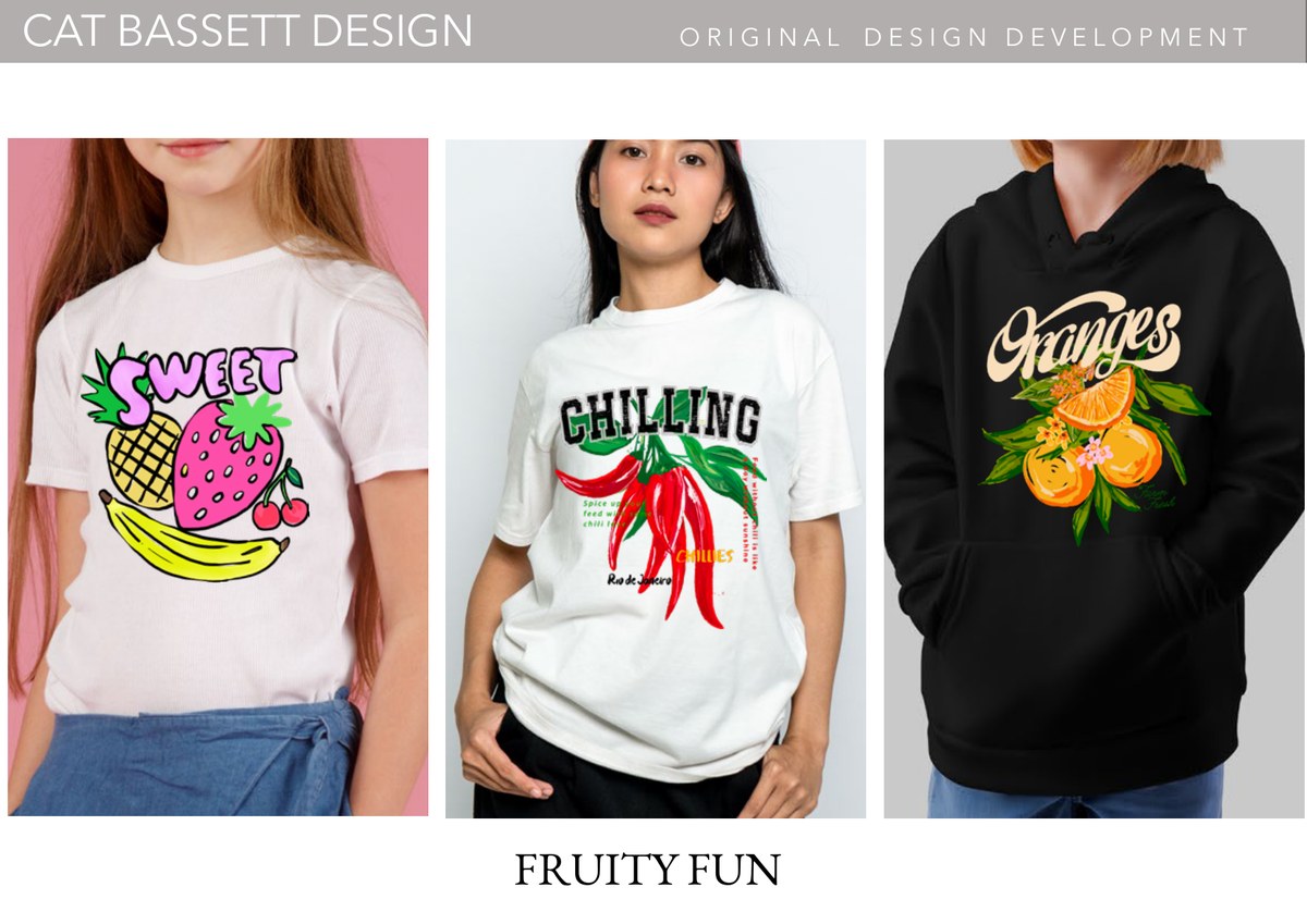 Kidswear portfolio page: Fruity Fun