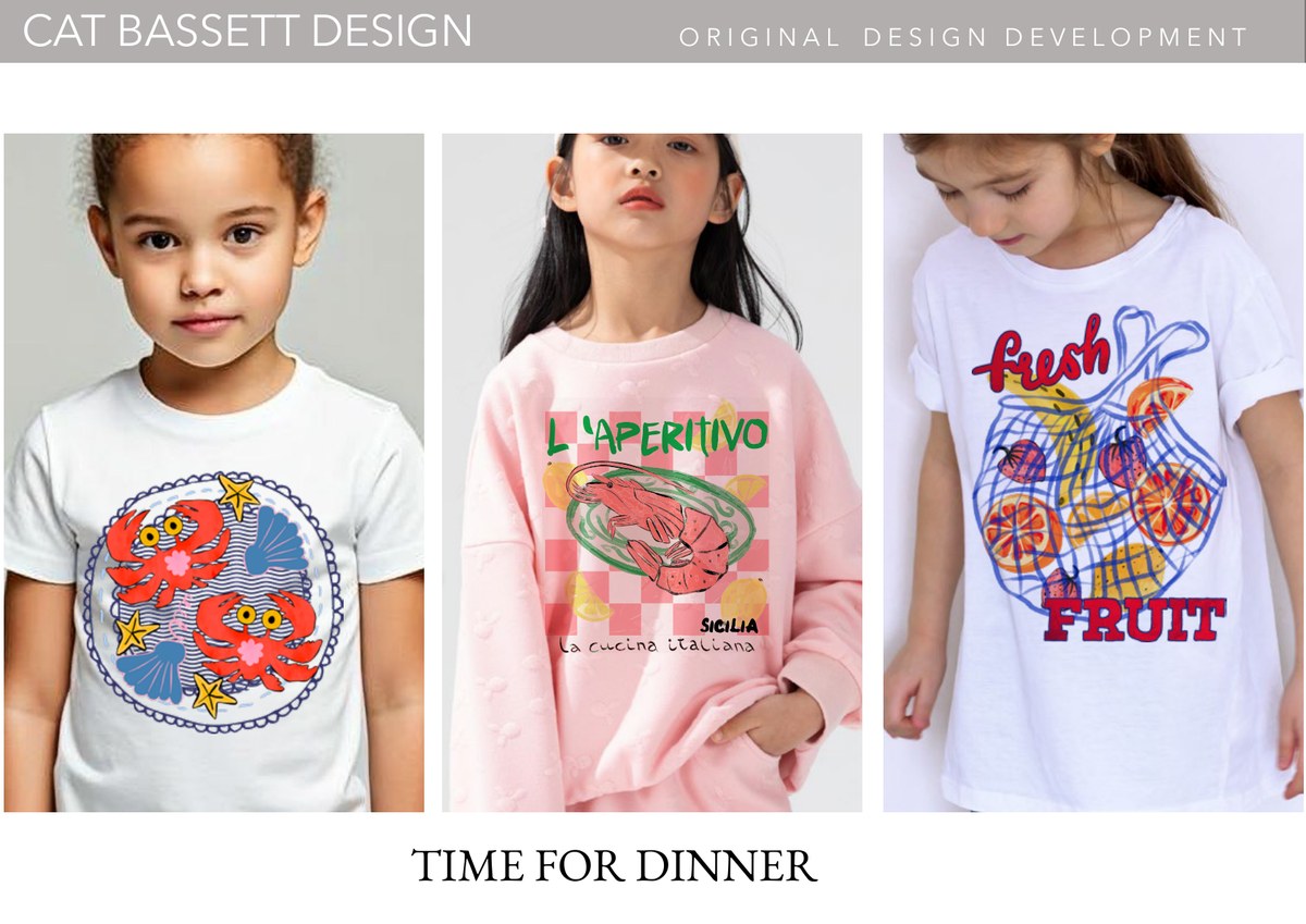 Kidswear portfolio page: Time for Dinner