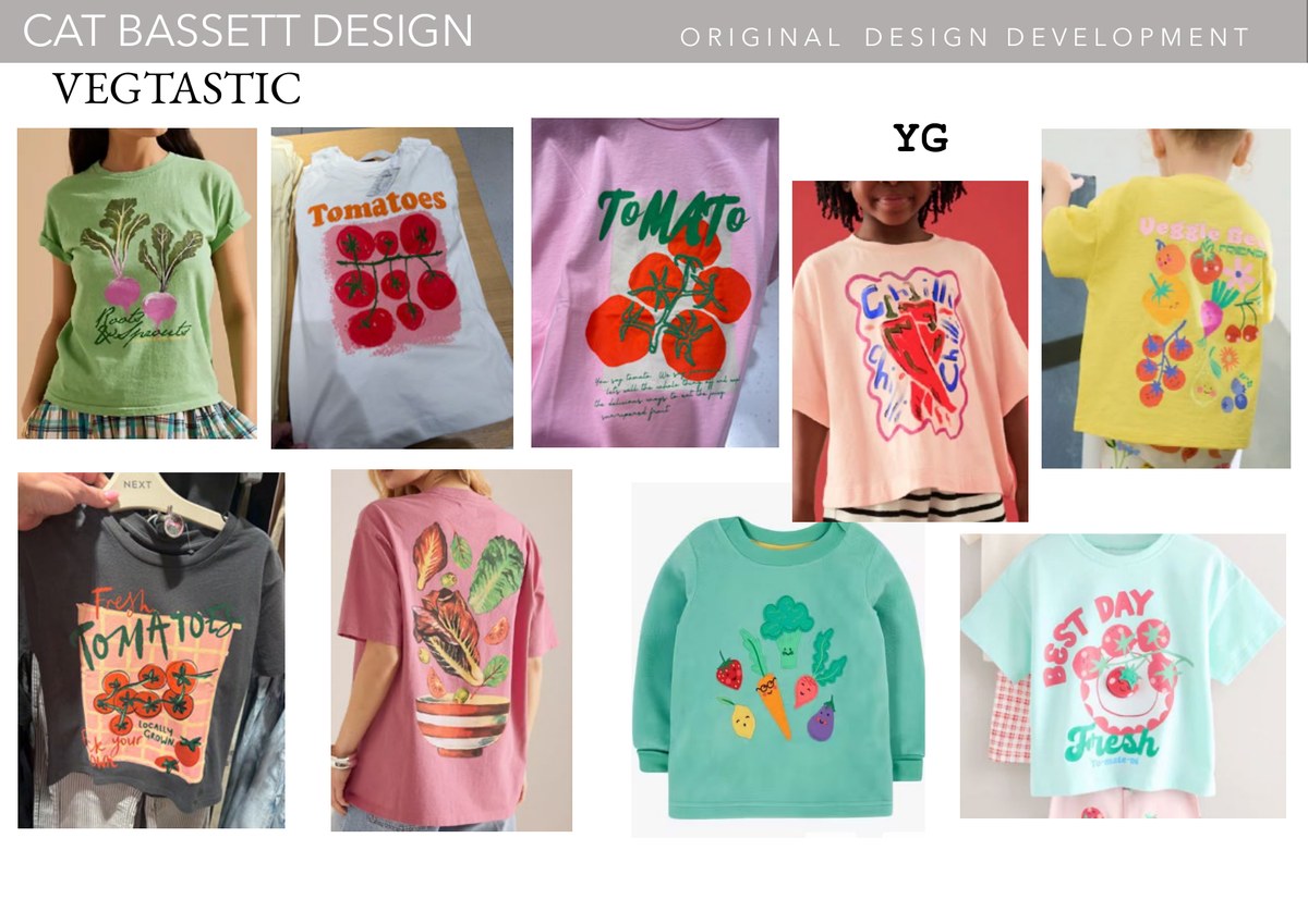 Kidswear portfolio page: Vegtastic
