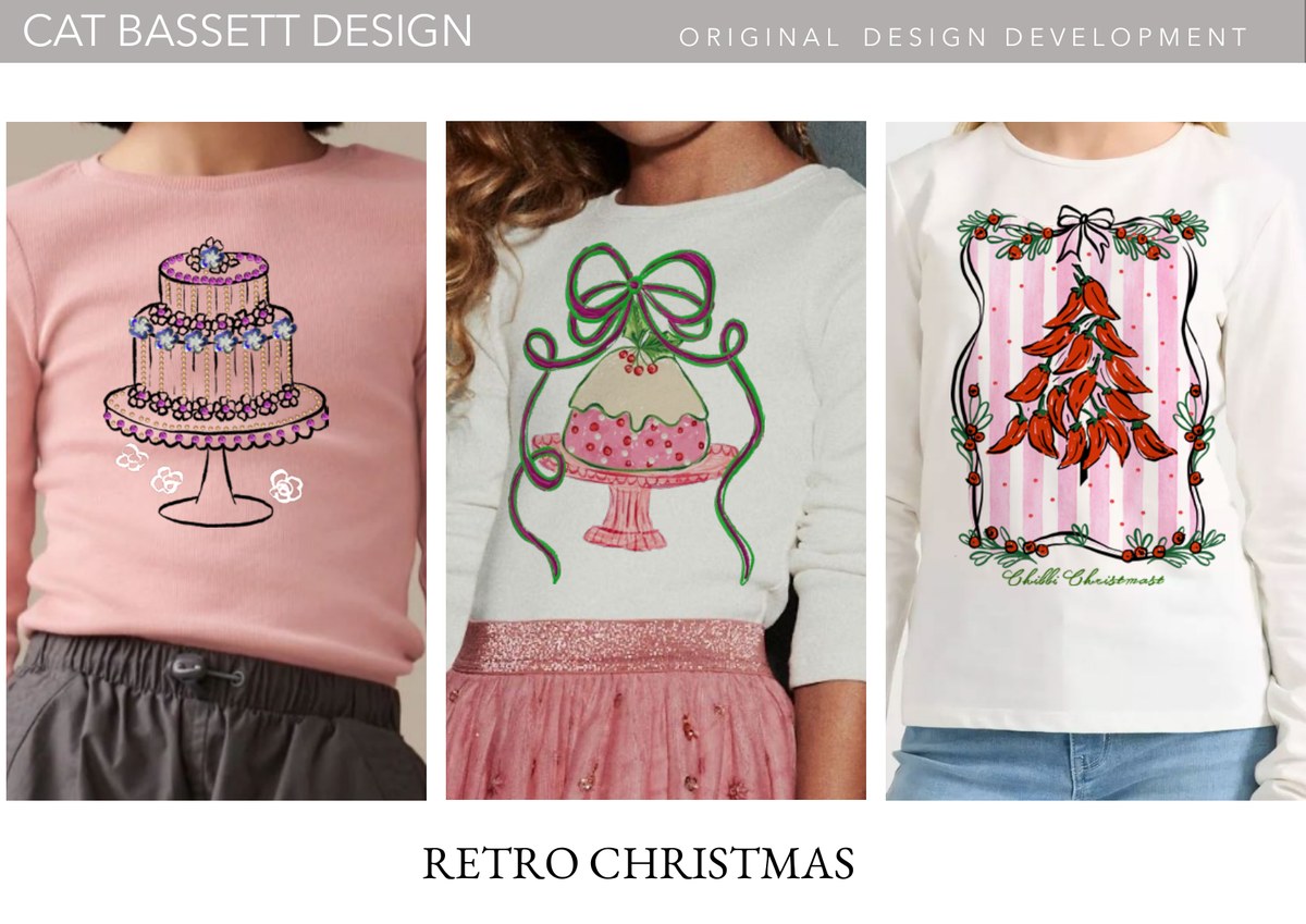 Kidswear portfolio page: Retro Christmas